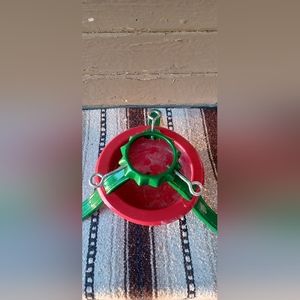 Christmas Tree Holder Stand Red Green Metal Large 4" Opening 3 Legs Made In USA 